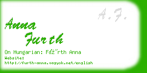 anna furth business card